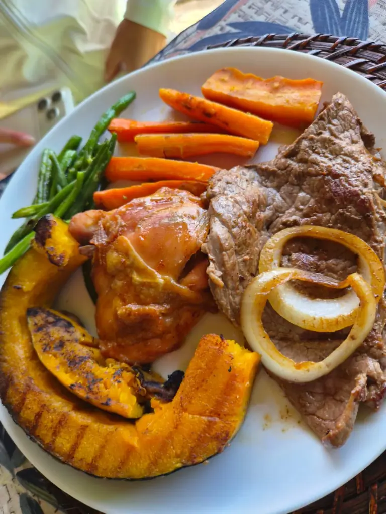 Grelhado Misto com Legumes Assados